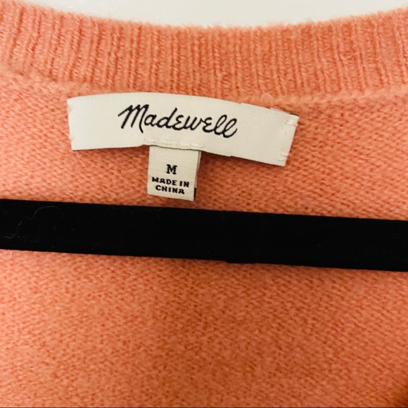 Madewell Faux Front Wrap Pullover Pink Sweater - Picture 6 of 7